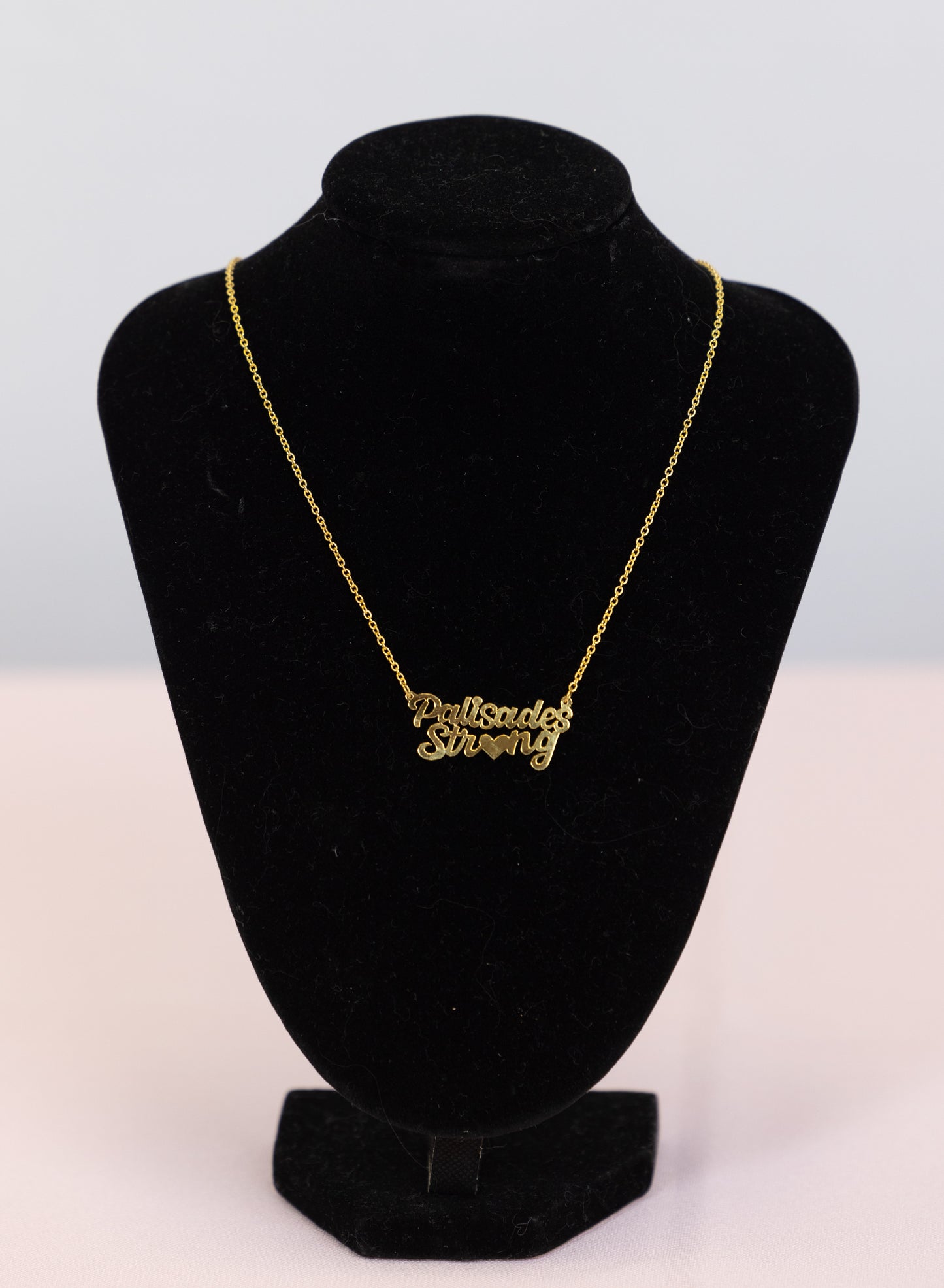Palisades Strong script style necklace
